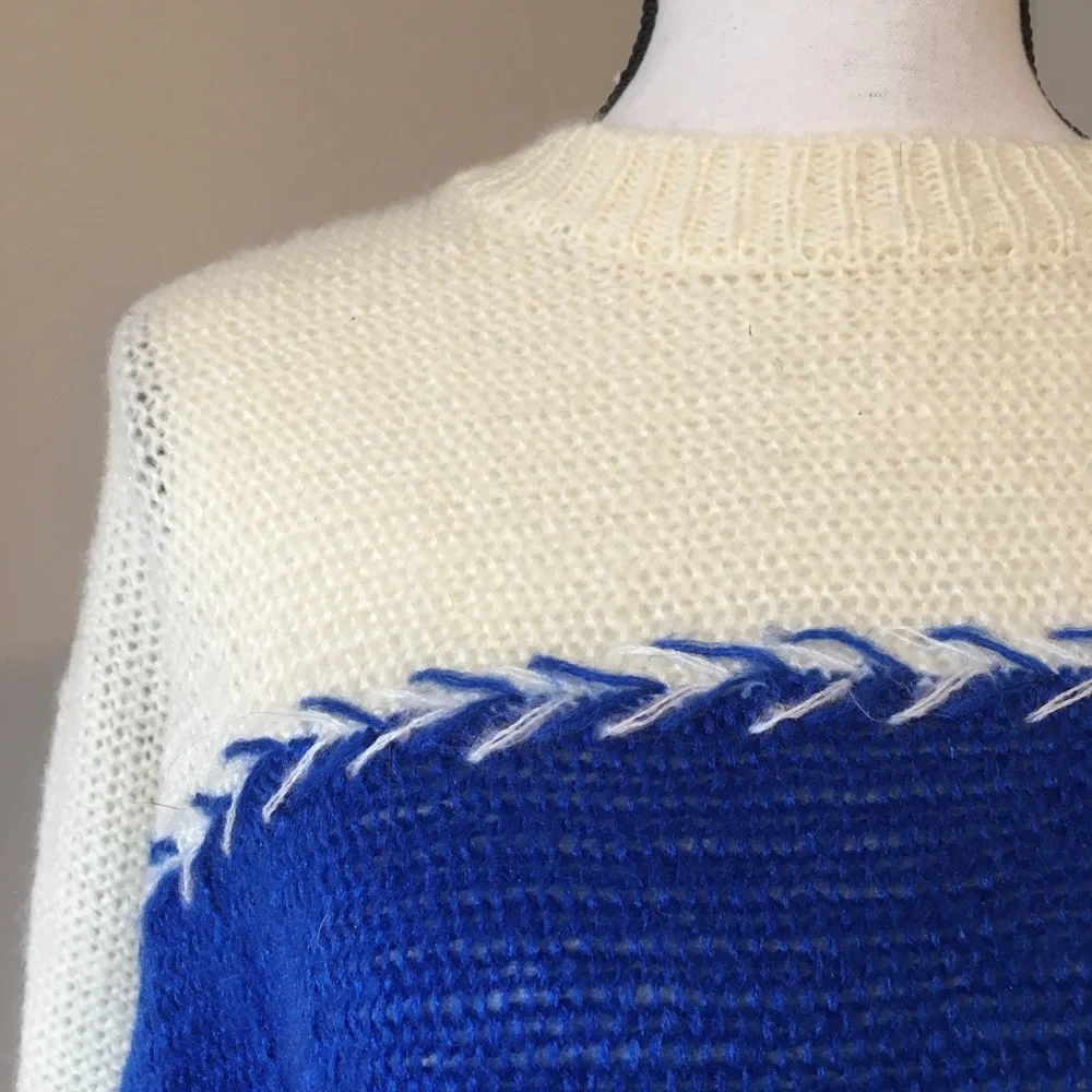 Vintage 80s Oversized Pullover Crewneck Sweater - Picture 2 of 4